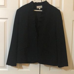 Ladies Black Blazer with scalloped neckline